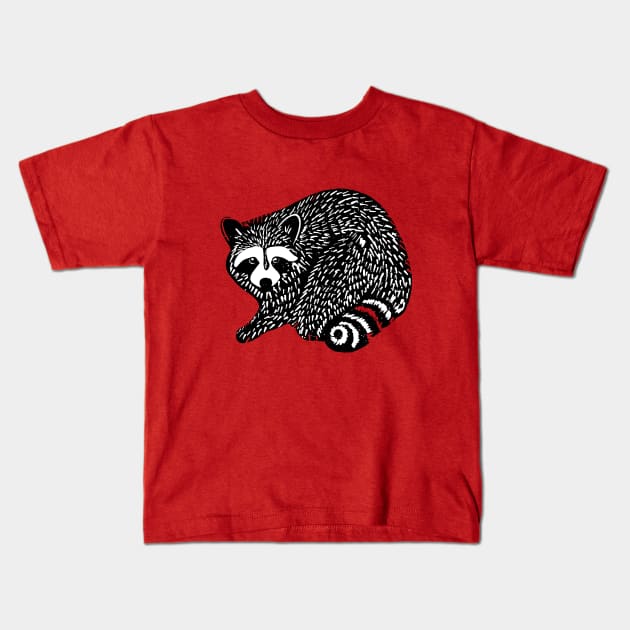 Raccoon the first Kids T-Shirt by divafern